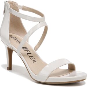 LifeStride Womens Memories 2 Strappy Dress Heeled Sandal, Bone Patent, 11 US