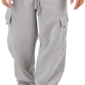 Pro Club Men's Heavyweight Fleece Cargo Pants, Heather Gray, Medium