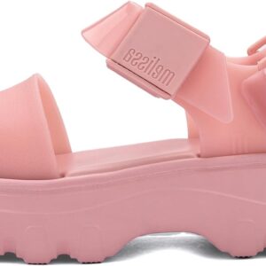 Melissa Kick Off Platform Sandals for Women - Super Soft and Flexible Vegan Chunky Platform Sandal with Adjustable Straps and Open Toe Design, Pink/Pink, 10
