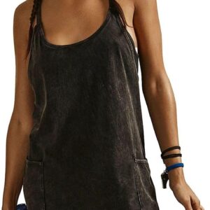 Free People Women's Hot Shot Mini Dress, Black