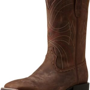ARIAT Mens Sport Wide Square Toe Western Boot Distressed Brown 10