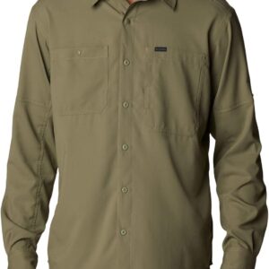 Columbia Men's Silver Ridge Utility Lite Long Sleeve Hiking Shirt, Stone Green, Large
