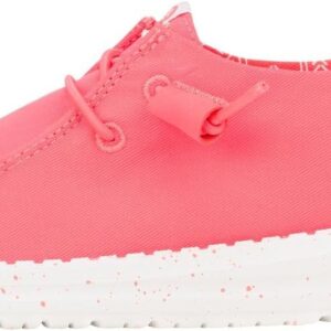 HEYDUDE Wendy Stretch Canvas Fiery Coral Size 10, Women’s Shoes, Slip-on Loafers, Comfortable & Light-Weight