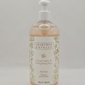 Crabtree & Evelyn Ginger Spice & Everything Nice Hand Wash, 16.9 Fl Oz Pump Bottle.