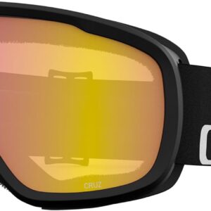 Giro Cruz Ski Goggles - Snowboard Goggles for Men, Women & Youth - Anti-Fog - OTG - Black Wordmark Strap with Yellow Boost Lens