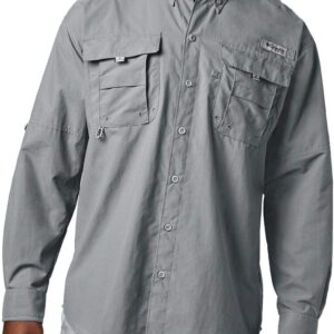 Columbia Men’s PFG Bahama™ II Long Sleeve Shirt, Cool Grey, XX-Large