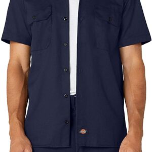 Dickies Men's Short Sleeve Work Shirt, Navy, 2X Large