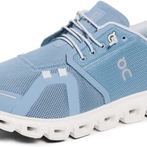 On Women's Cloud 6 Sneakers, Chambray/White, 7.5 Medium US
