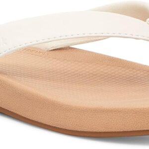 Sanuk Womens Cosmic Shores | Water Resistant Flip Flops for Women | EVA Footbed With Arch Support | Women's Beach Sandals, White, 8
