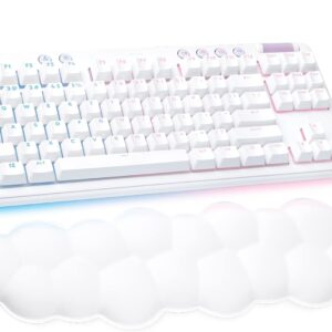 Logitech G713 Wired Mechanical Gaming Keyboard with LIGHTSYNC RGB Lighting, Linear Switches (GX Red), and Keyboard Palm Rest, PC and Mac Compatible - White Mist