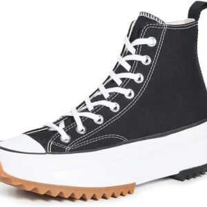Converse Run Star Hike Hi Sneakers, Black/White/Gum, 10 US Women/8.5 US Men