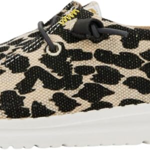 HEYDUDE Women's Wendy Leopard Black/Grey Size 11 | Women's Shoes | Women Slip-on Loafers | Comfortable & Light-Weight