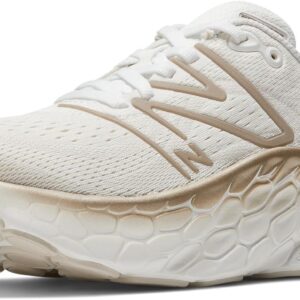 New Balance Women's WMORV4 Running Shoe, White/Gold Metallic/Moonbeam, 10.5