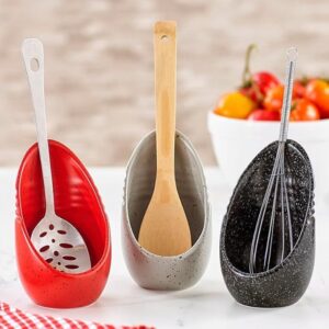 Speckled Upright Spoon Rests - Black