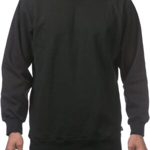 Pro Club Men's Heavyweight 13oz Crew Neck Fleece Pullover Sweatshirt, Black, Large