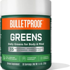 Bulletproof Greens, 8.4 Ounces, Daily Greens Powder with Superfoods and Nootropics, Full Serving of Vegetables, Essential Nutrients