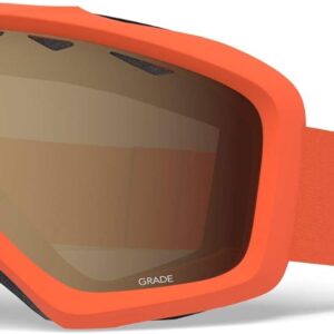 Giro Grade Youth Snow Goggles - Orange Black Blocks Strap with Amber Rose Lens (2021)