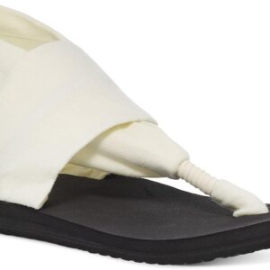 Sanuk Women's Yoga Sling | Sandals for Women | Yoga Sandals For Women | Memory Foam Footbed | Two-Way Stretch Upper, White Black, 10