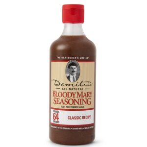 Demitri's Bloody Mary Seasoning Classic Recipe - Bloody Mary Mix - Concentrated Drink Mixer - Bold Rich Flavor - Perfect for Home Brunch Parties & Cocktails - 16oz Bottle (Pack of 1)