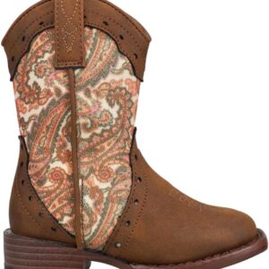 Girls' Glitter Geo Print Western Boot Round Toe - 09-017-1901-1528 BR 6 D Brown