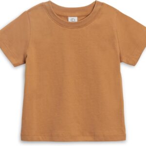 Colored Organics Infant Toddlers and Kids Organic Cotton Short Sleeve Crew Neck Tee Shirt - Ginger - 18-24M