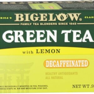 Bigelow Tea Decaffeinated Tea - Green Tea with Lemon - Case of 6 - 20 BAG
