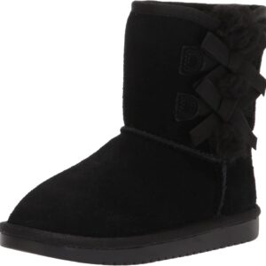 Koolaburra by UGG Girls' Victoria Short Fashion Boot, Black, 02 Youth US Little Kid