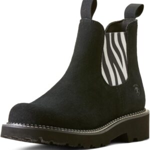 ARIAT Women's Fatbaby Twin Gore Western Boot, Zebra Print/Beduino Black, 7