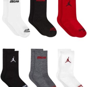 Jordan Boys 6-Pk. Crew Socks (5Y-7Y), RedBlack