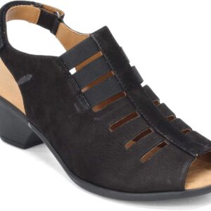Comfortiva Women's Faye Shoes Heeled Sandal, Black Otago Nubuck, 9.5
