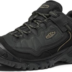 KEEN Men's Targhee 4 Low Height Durable Comfortable Waterproof Hiking Shoes, Triple Black, 8
