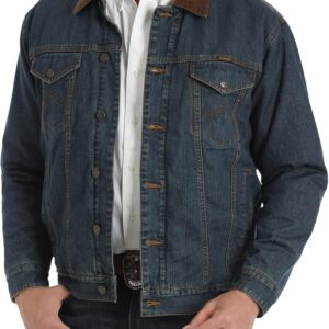 Wrangler mens Lined Concealed Carry Denim Jacket, Indigo, Medium US