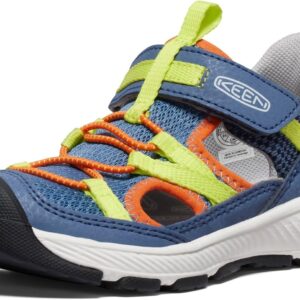 KEEN Motozoa Breathable Comfortable Easy On Quick Dry Athletic Sandals, Vintage Indigo/Scarlet Ibis, 5 US Unisex Big Kid