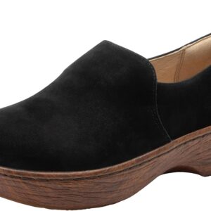 Alegria Women's Origin Orygin Wood Grain Leather Slip On Clog Black Truffle 9 M US