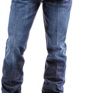 Cinch Men's Ian Slim Fit Jean, Dark Stonewash Zig zag, 34 x30