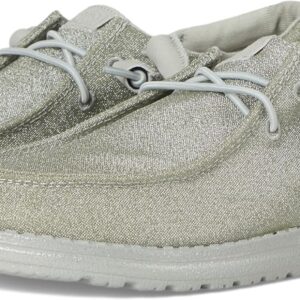 HEYDUDE Women's Wendy Funk Sparkle Silver 5 Medium