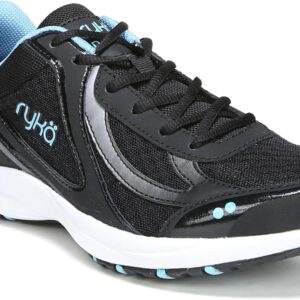 Ryka Women's Dash 3 Athletic Shoe, Black/Meteorite/nc Blue, 5.5 M US