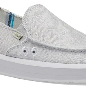 Sanuk Womens Donna Soft Top Hemp Loafers | Womens Shoes | Slip On Shoes for Women | Women's Slip-on Loafers | Memory Foam Footbed, Grey, 9