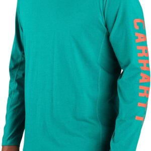 Carhartt Force Relaxed Fit Midweight Long-Sleeve Logo Graphic Hooded T-Shirt