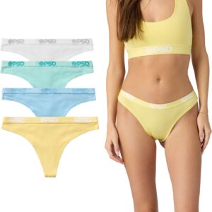 PSD Women's Pastel Modal Solid Thong 4 Pack Box, Multicolor