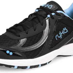 Ryka Women's Dash 3 Walking Shoe, Black/Meteorite/Blue, 11 Wide