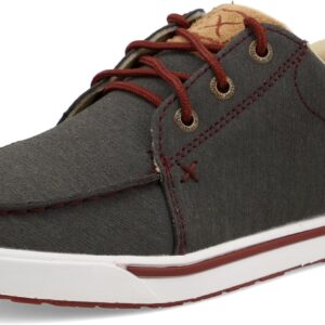 Twisted X Women's Kicks, Moc Toe, Dark Grey & Barn Red, 6.5 M