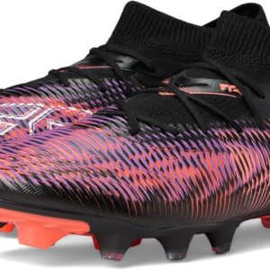 PUMA Men's Future 8 Match Firm, Artificial Ground Soccer Cleats Sneaker, Black White-Glowing Red, 10