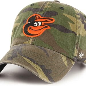 '47 MLB Unisex-Adult Camo Clean Up Adjustable Hat Cap One Size (US, Alpha, One Size, Baltimore Orioles)