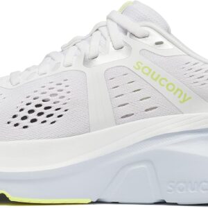 Saucony Women's Guide 18 Sneaker, White/ICE MELT, 7.5 Wide