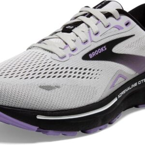 Brooks Women’s Adrenaline GTS 23 Supportive Running Shoe - Grey/Black/Purple - 11.5 Medium