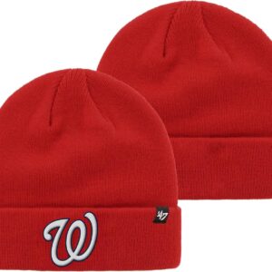 47 MLB Kelly Green Primary Logo Clean Up Adjustable Strap Hat Cap, Adult One Size Fits All (US, Alpha, One Size, Washington Nationals Red)