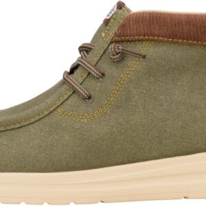 HEYDUDE Wally Mid Gripr Workwear Dusty Olive Size 13, Men's Boots, Men's Pull on Boots, Comfortable & Light-Weight