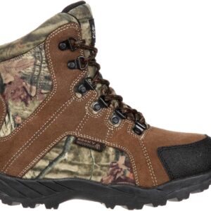 ROCKY Kids' Hunting Waterproof 800G Insulated Boot, Brown And Mossy Oak Bu Country, Size 1(ME)