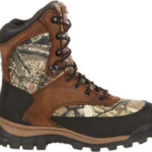 ROCKY Core Waterproof 800G Insulated Outdoor Boot, Brown And Mossy Oak Brk Up Inf, Size 10(WI)